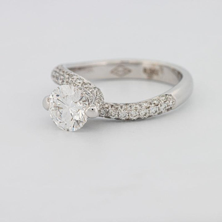 1.12 CT Round Solitaire Pave Ring with Twisted Band - ZIZOV DIAMONDS