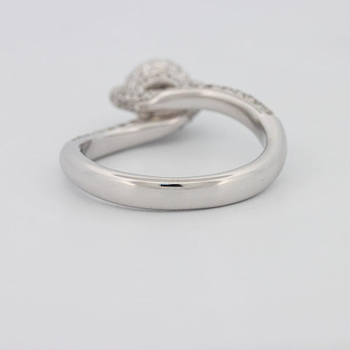 1.12 CT Round Solitaire Pave Ring with Twisted Band - ZIZOV DIAMONDS