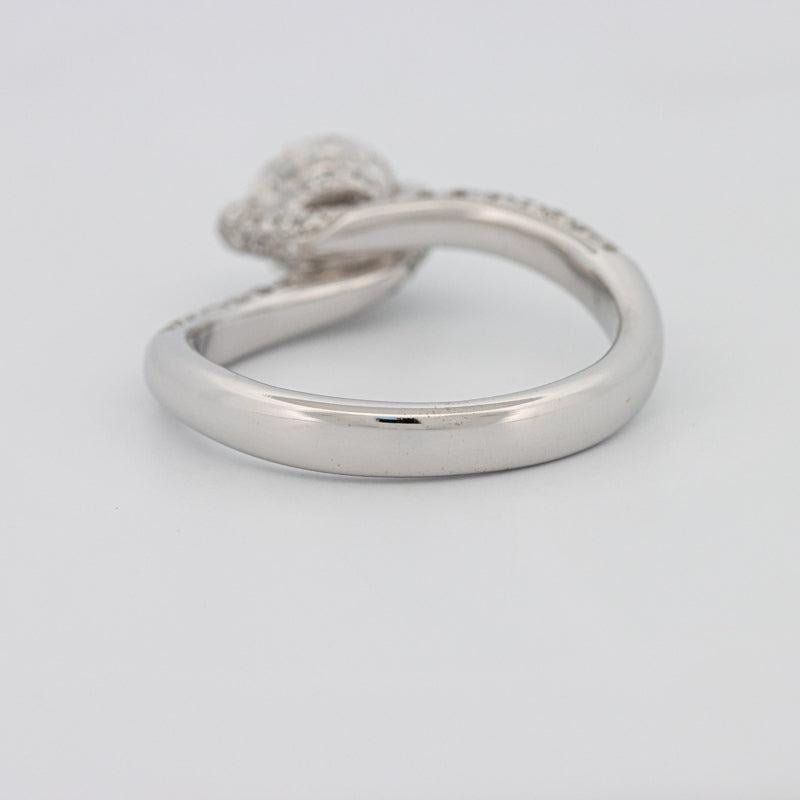 1.12 CT Round Solitaire Pave Ring with Twisted Band - ZIZOV DIAMONDS