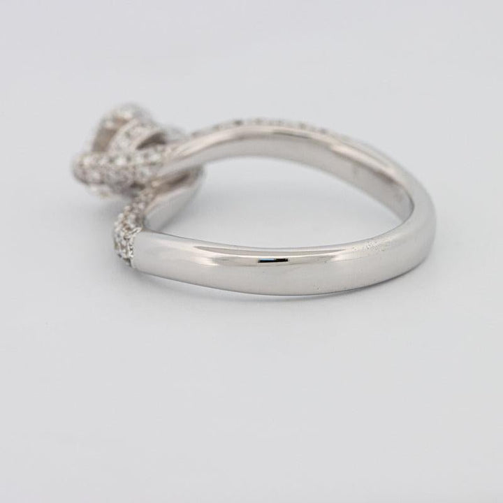 1.12 CT Round Solitaire Pave Ring with Twisted Band - ZIZOV DIAMONDS