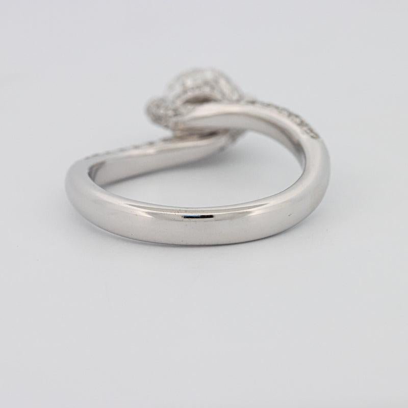 1.12 CT Round Solitaire Pave Ring with Twisted Band - ZIZOV DIAMONDS