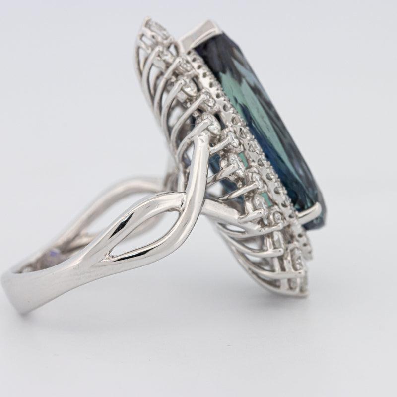 11.20 CT Pear - shape Tanzanite Halo Ring - ZIZOV DIAMONDS