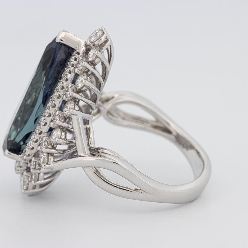 11.20 CT Pear - shape Tanzanite Halo Ring - ZIZOV DIAMONDS