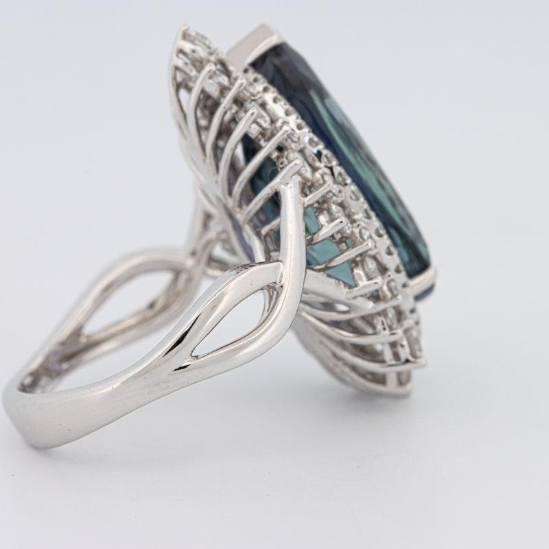 11.20 CT Pear - shape Tanzanite Halo Ring - ZIZOV DIAMONDS