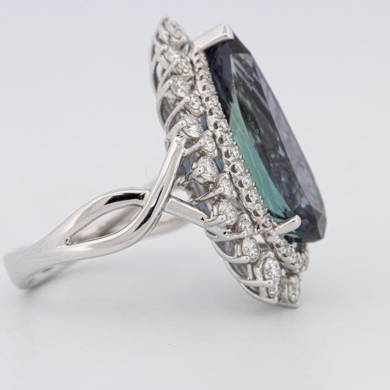 11.20 CT Pear - shape Tanzanite Halo Ring - ZIZOV DIAMONDS