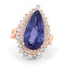 11.20 CT Pear - shape Tanzanite Halo Ring - ZIZOV DIAMONDS
