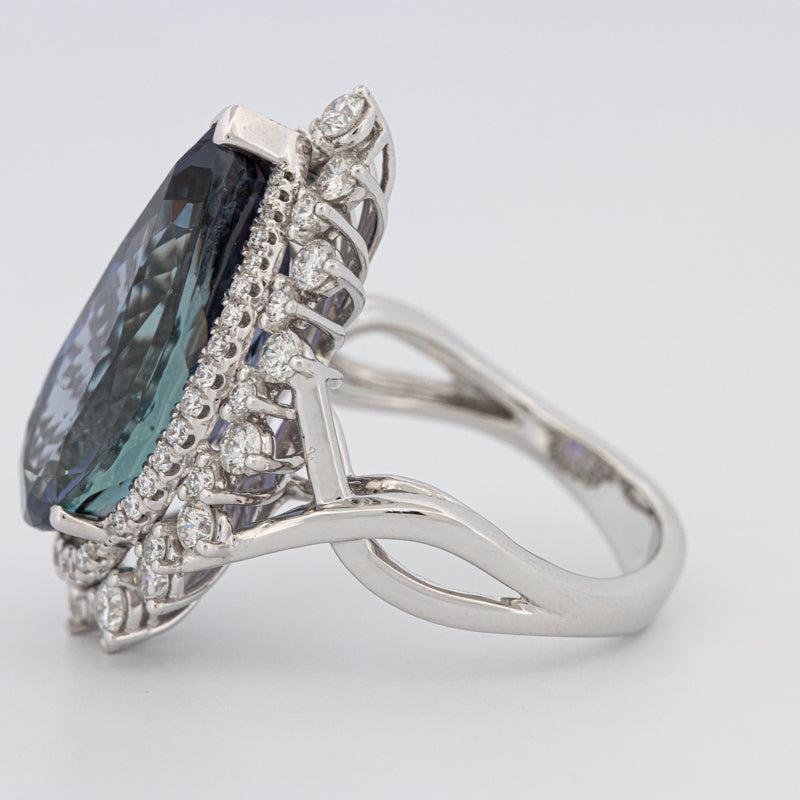 11.20 CT Pear - shape Tanzanite Halo Ring - ZIZOV DIAMONDS