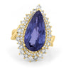 11.20 CT Pear - shape Tanzanite Halo Ring - ZIZOV DIAMONDS