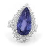 11.20 CT Pear - shape Tanzanite Halo Ring - ZIZOV DIAMONDS