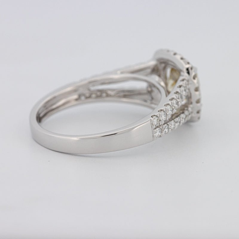 1.20 CT Fancy Yellow Brownish Intense Cushion Halo Solitaire - ZIZOV DIAMONDS