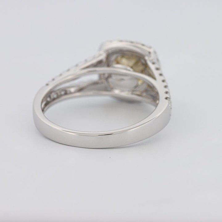 1.20 CT Fancy Yellow Brownish Intense Cushion Halo Solitaire - ZIZOV DIAMONDS