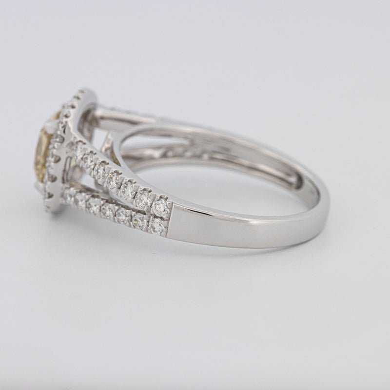 1.20 CT Fancy Yellow Brownish Intense Cushion Halo Solitaire - ZIZOV DIAMONDS