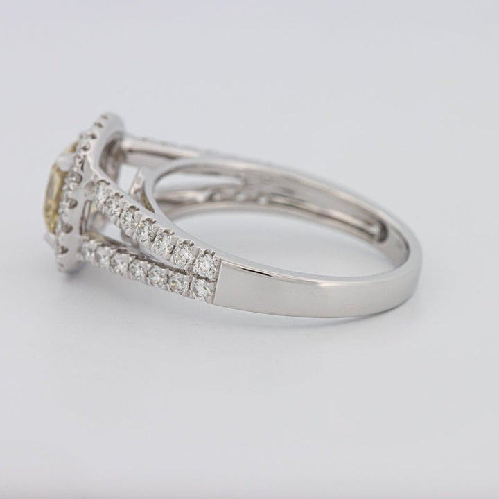 1.20 CT Fancy Yellow Brownish Intense Cushion Halo Solitaire - ZIZOV DIAMONDS