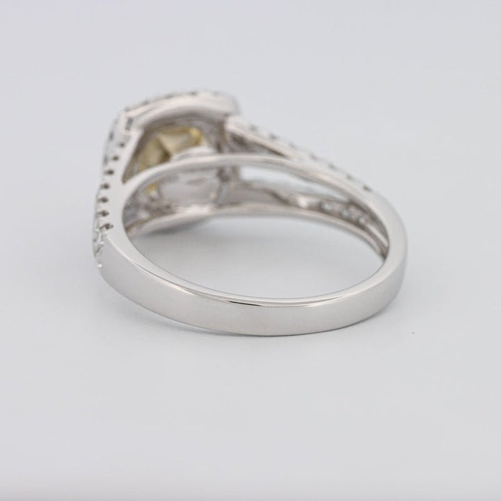 1.20 CT Fancy Yellow Brownish Intense Cushion Halo Solitaire - ZIZOV DIAMONDS