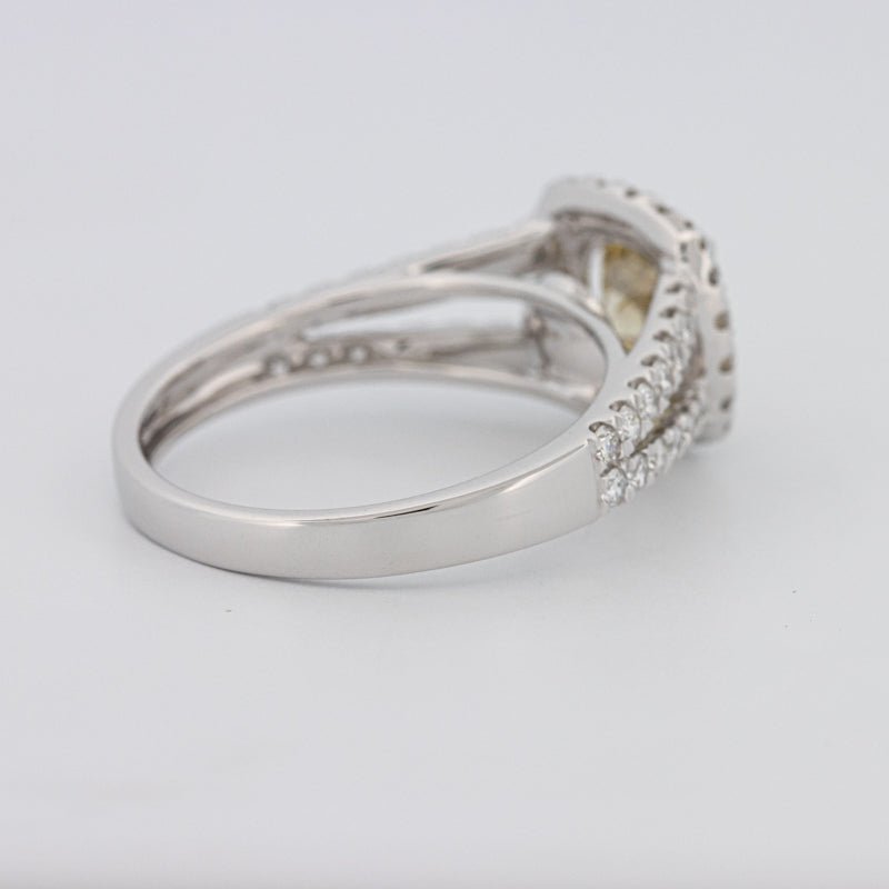 1.20 CT Fancy Yellow Brownish Intense Cushion Halo Solitaire - ZIZOV DIAMONDS