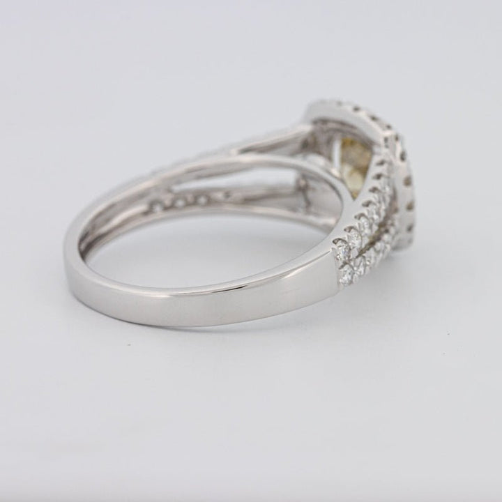 1.20 CT Fancy Yellow Brownish Intense Cushion Halo Solitaire - ZIZOV DIAMONDS