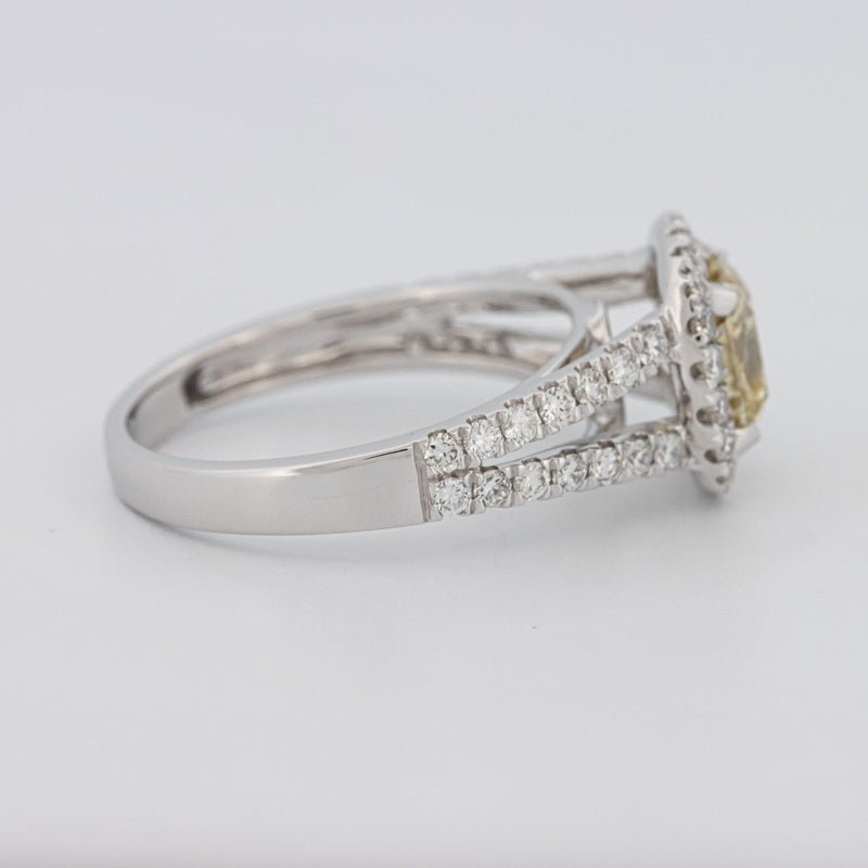 1.20 CT Fancy Yellow Brownish Intense Cushion Halo Solitaire - ZIZOV DIAMONDS