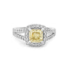 1.20 CT Fancy Yellow Brownish Intense Cushion Halo Solitaire - ZIZOV DIAMONDS