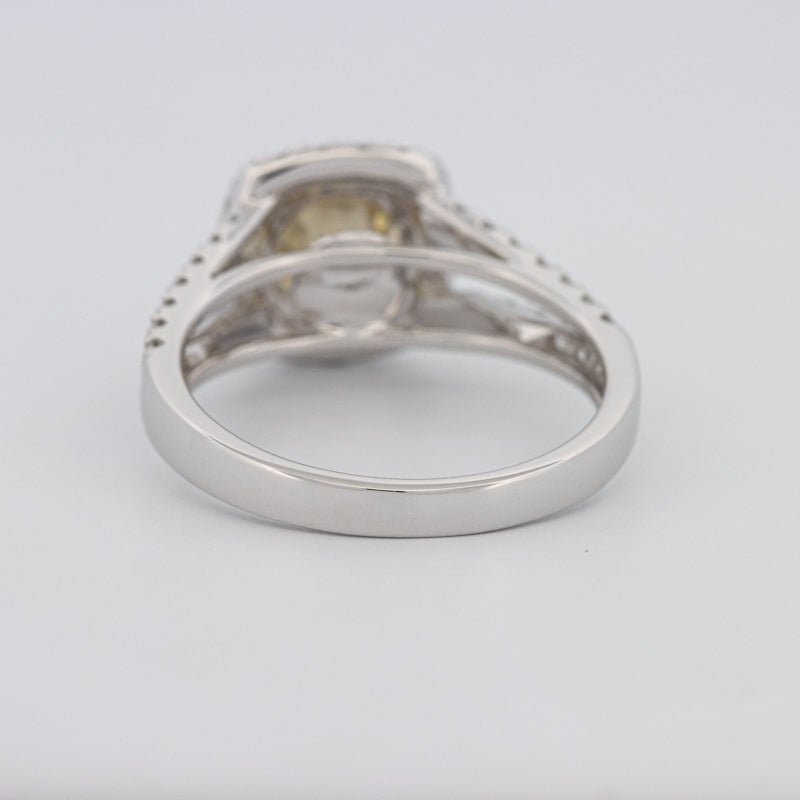 1.20 CT Fancy Yellow Brownish Intense Cushion Halo Solitaire - ZIZOV DIAMONDS