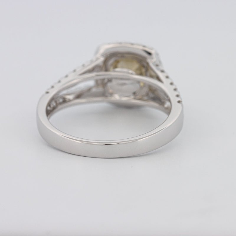 1.20 CT Fancy Yellow Brownish Intense Cushion Halo Solitaire - ZIZOV DIAMONDS