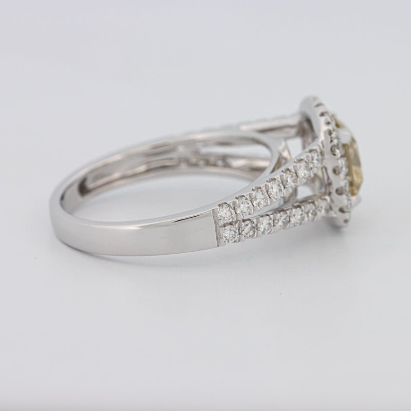 1.20 CT Fancy Yellow Brownish Intense Cushion Halo Solitaire - ZIZOV DIAMONDS