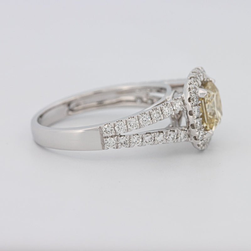 1.20 CT Fancy Yellow Brownish Intense Cushion Halo Solitaire - ZIZOV DIAMONDS