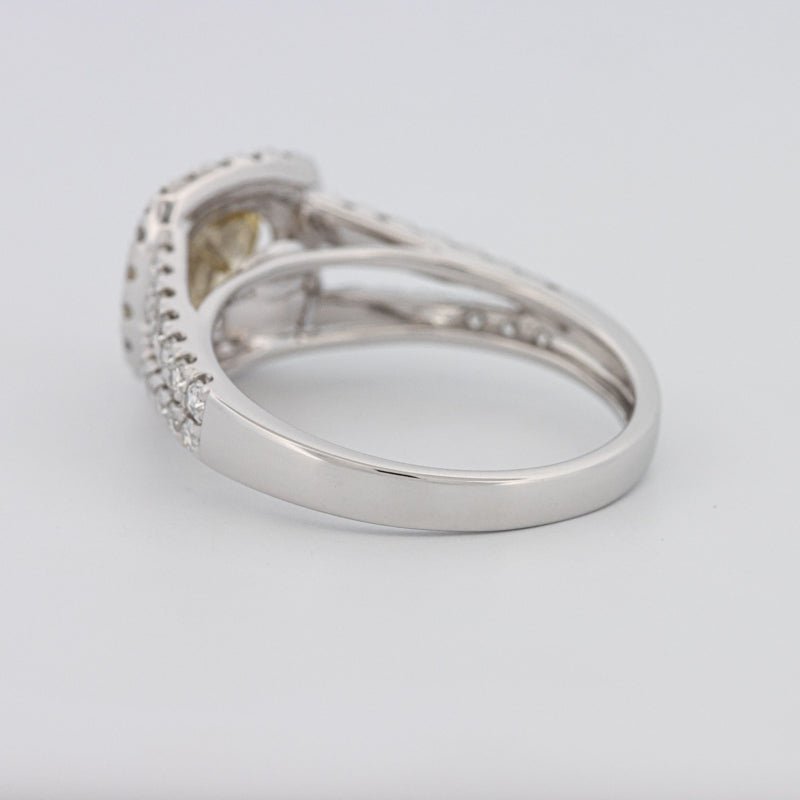 1.20 CT Fancy Yellow Brownish Intense Cushion Halo Solitaire - ZIZOV DIAMONDS