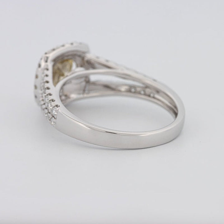 1.20 CT Fancy Yellow Brownish Intense Cushion Halo Solitaire - ZIZOV DIAMONDS