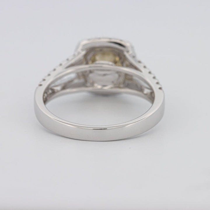 1.20 CT Fancy Yellow Brownish Intense Cushion Halo Solitaire - ZIZOV DIAMONDS