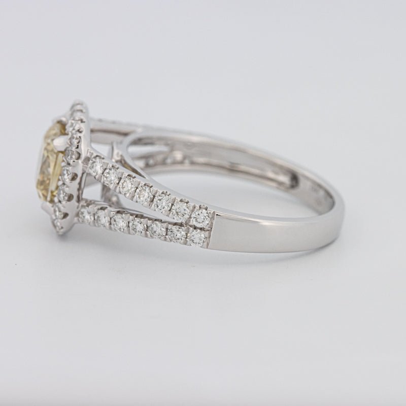 1.20 CT Fancy Yellow Brownish Intense Cushion Halo Solitaire - ZIZOV DIAMONDS