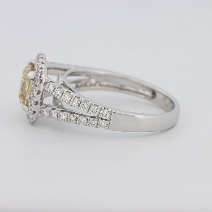 1.20 CT Fancy Yellow Brownish Intense Cushion Halo Solitaire - ZIZOV DIAMONDS