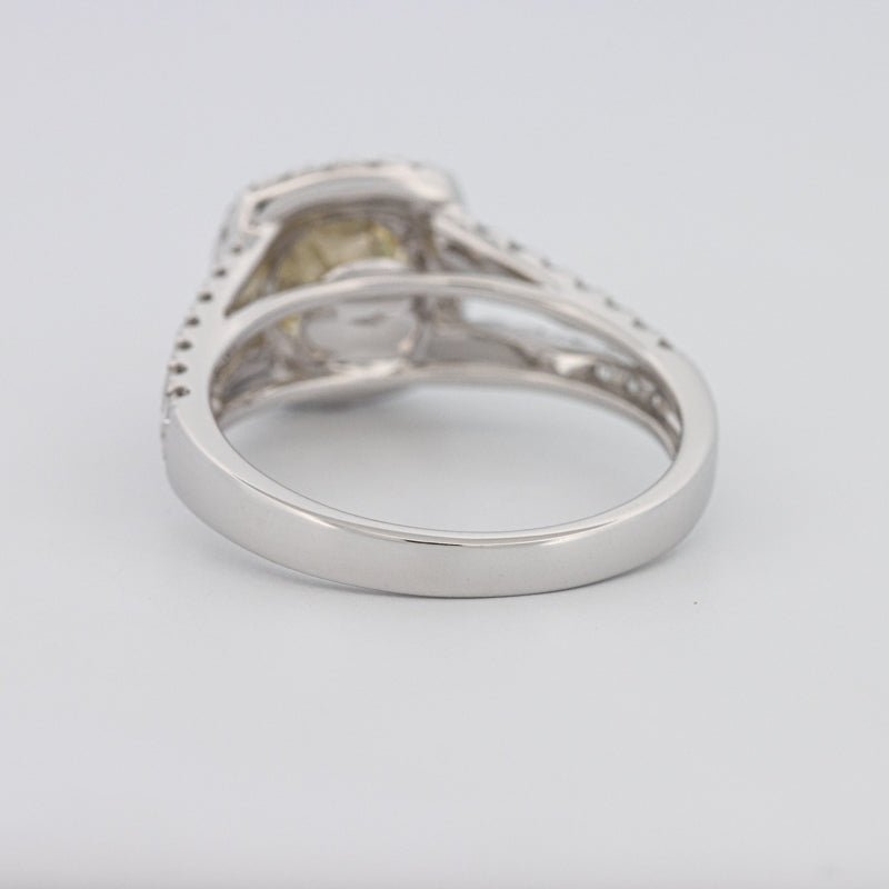 1.20 CT Fancy Yellow Brownish Intense Cushion Halo Solitaire - ZIZOV DIAMONDS