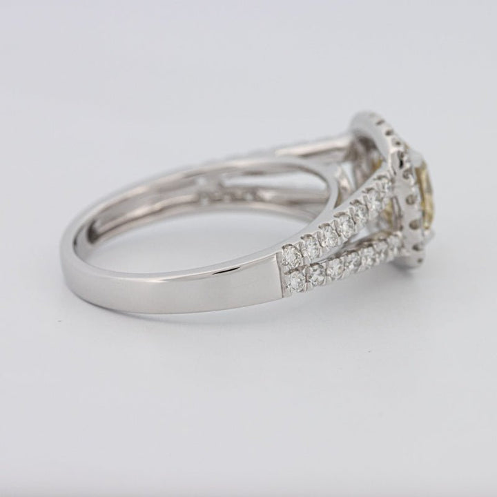 1.20 CT Fancy Yellow Brownish Intense Cushion Halo Solitaire - ZIZOV DIAMONDS