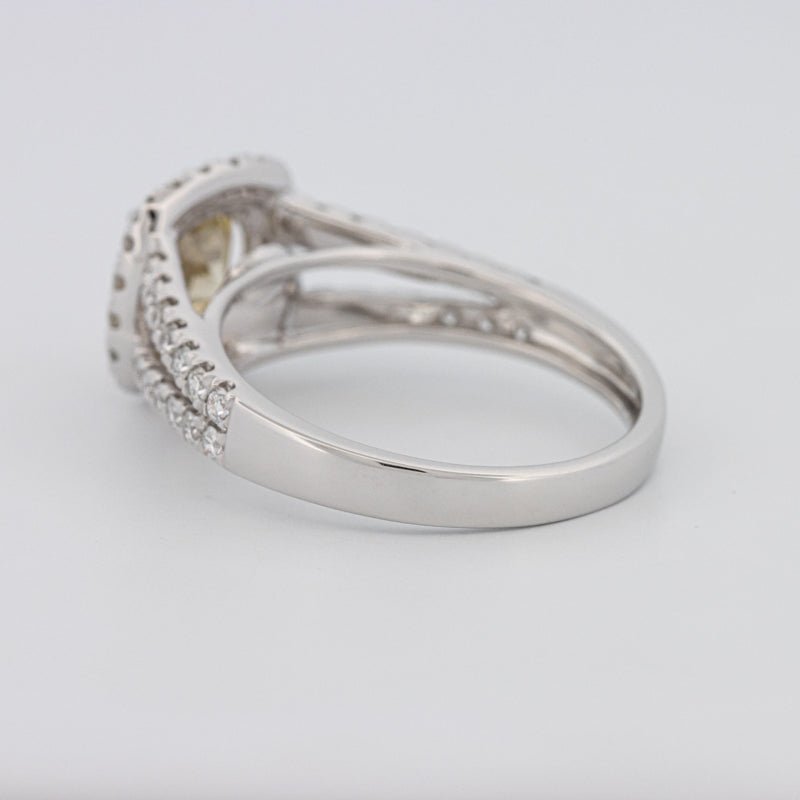 1.20 CT Fancy Yellow Brownish Intense Cushion Halo Solitaire - ZIZOV DIAMONDS