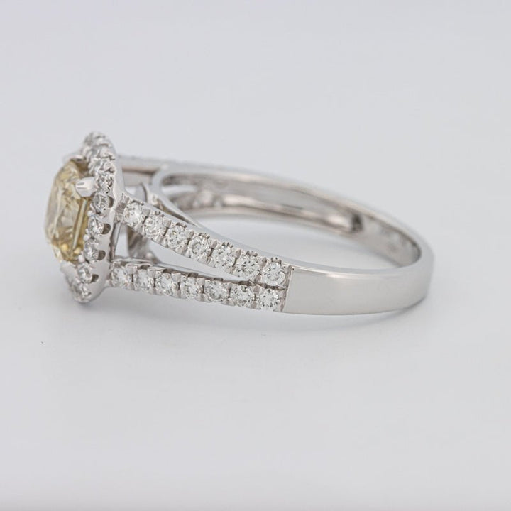 1.20 CT Fancy Yellow Brownish Intense Cushion Halo Solitaire - ZIZOV DIAMONDS
