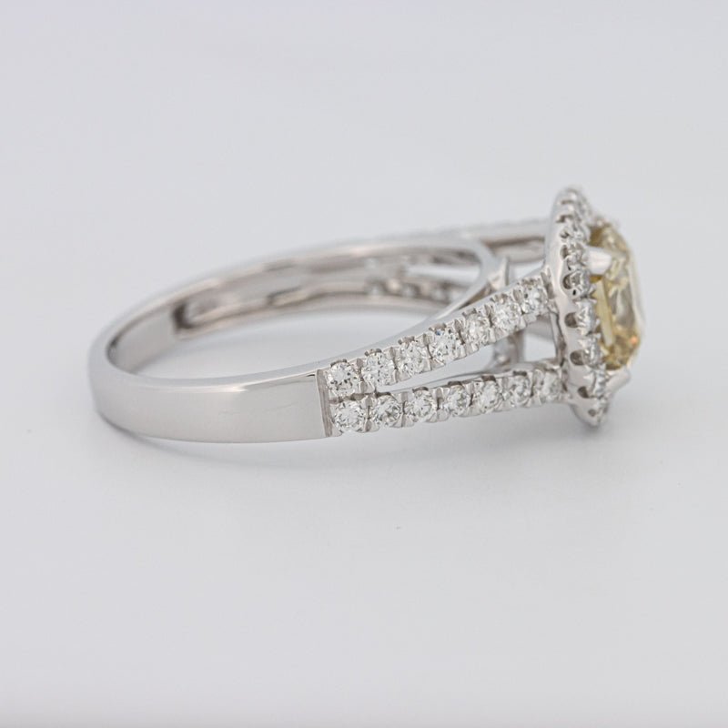 1.20 CT Fancy Yellow Brownish Intense Cushion Halo Solitaire - ZIZOV DIAMONDS