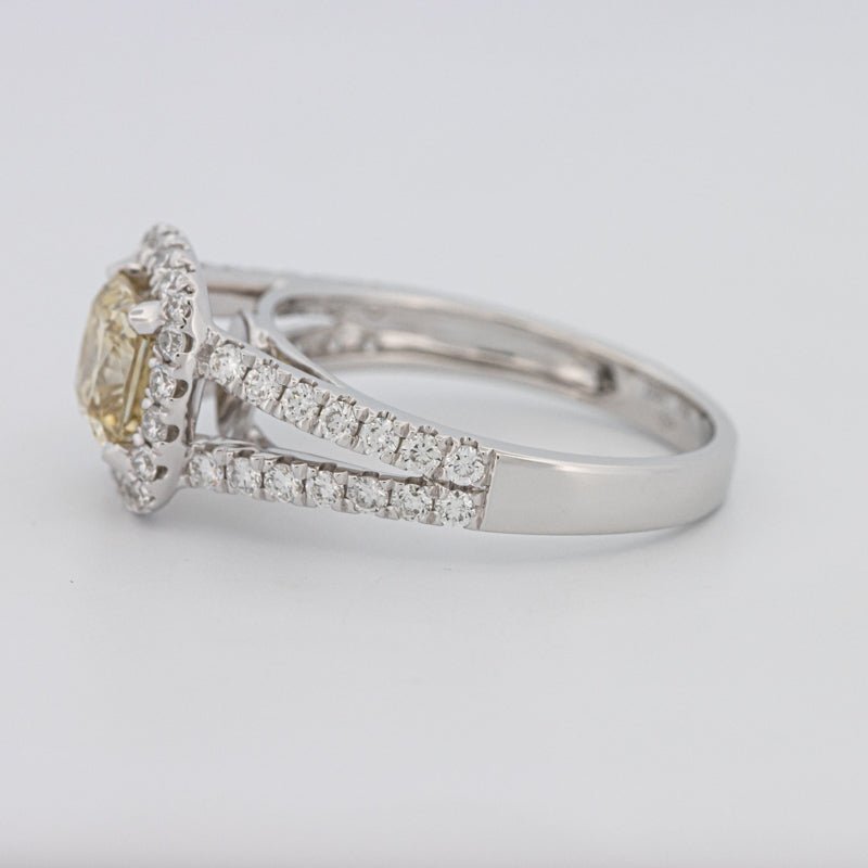 1.20 CT Fancy Yellow Brownish Intense Cushion Halo Solitaire - ZIZOV DIAMONDS