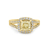1.20 CT Fancy Yellow Brownish Intense Cushion Halo Solitaire - ZIZOV DIAMONDS