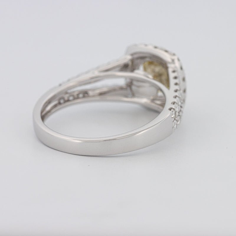 1.20 CT Fancy Yellow Brownish Intense Cushion Halo Solitaire - ZIZOV DIAMONDS