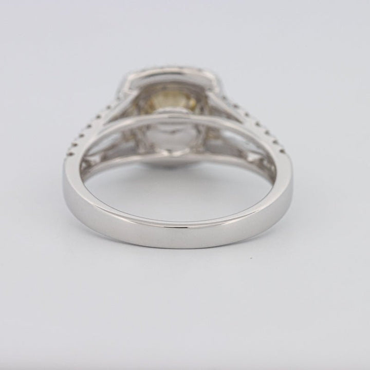 1.20 CT Fancy Yellow Brownish Intense Cushion Halo Solitaire - ZIZOV DIAMONDS