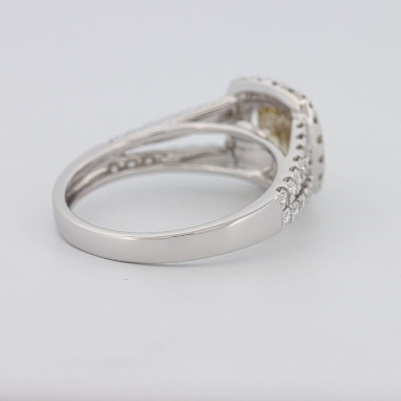 1.20 CT Fancy Yellow Brownish Intense Cushion Halo Solitaire - ZIZOV DIAMONDS