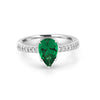 1.20 CT Pearshape Green Emerald Ring - ZIZOV DIAMONDS