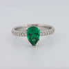 1.20 CT Pearshape Green Emerald Ring - ZIZOV DIAMONDS