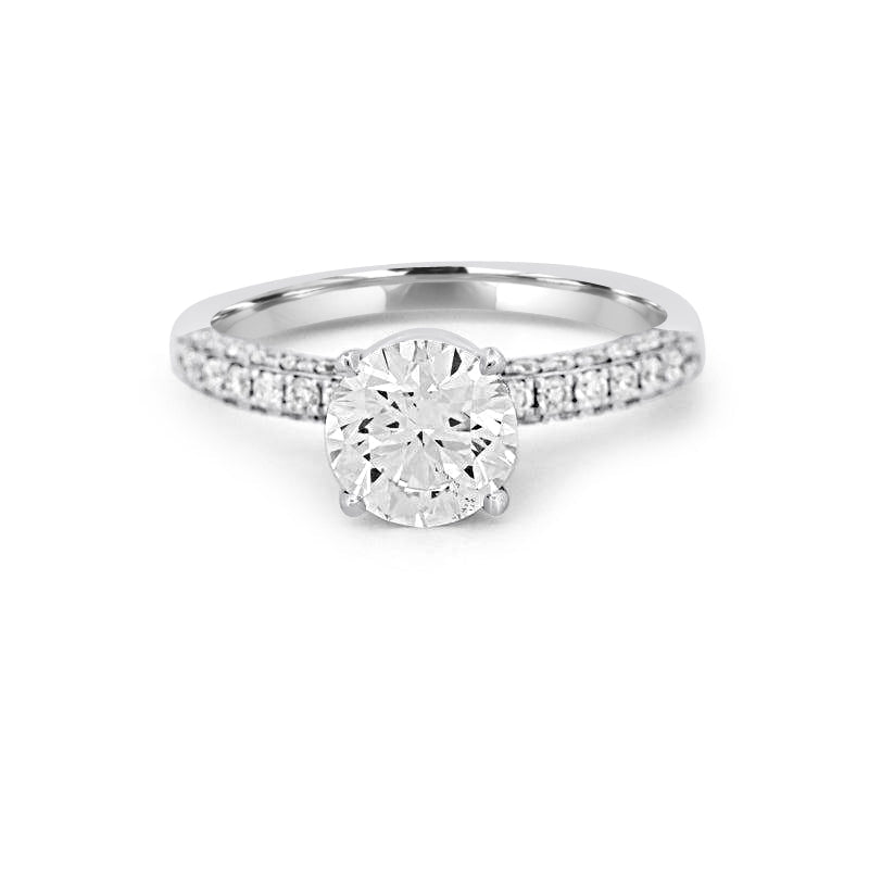 1.27 CT Under - Halo Round Pave Solitaire - ZIZOV DIAMONDS