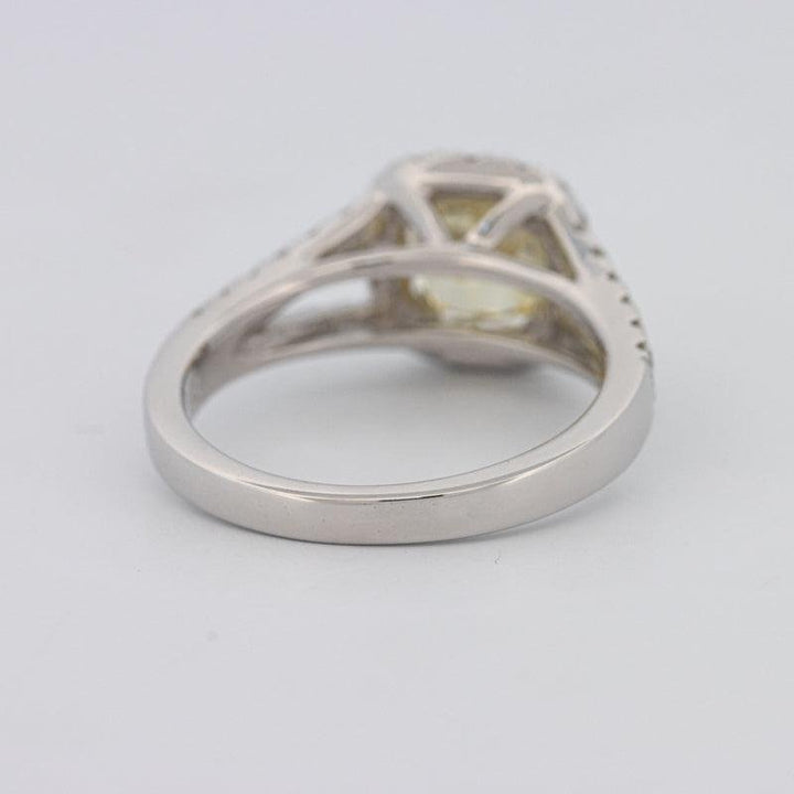1.29 CT Fancy Yellow Intense Cushion Halo Solitaire - ZIZOV DIAMONDS