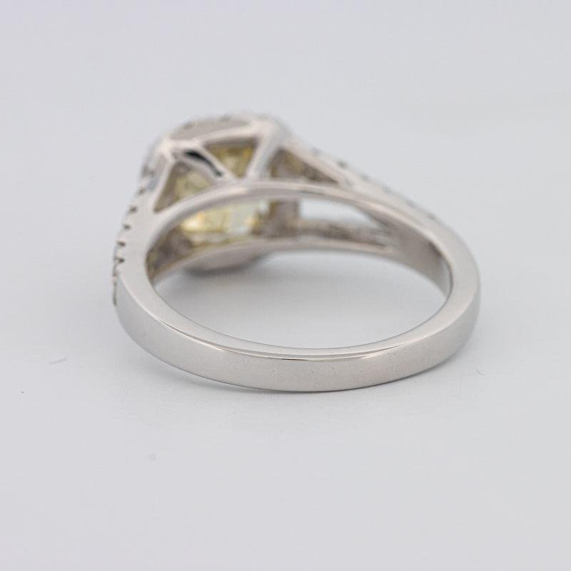 1.29 CT Fancy Yellow Intense Cushion Halo Solitaire - ZIZOV DIAMONDS