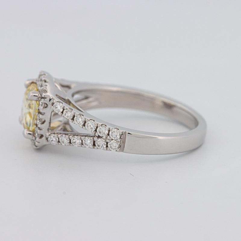 1.29 CT Fancy Yellow Intense Cushion Halo Solitaire - ZIZOV DIAMONDS