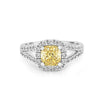 1.29 CT Fancy Yellow Intense Cushion Halo Solitaire - ZIZOV DIAMONDS