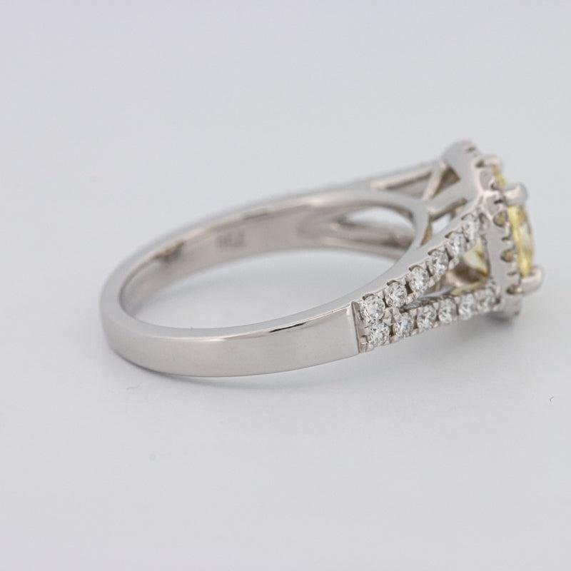 1.29 CT Fancy Yellow Intense Cushion Halo Solitaire - ZIZOV DIAMONDS