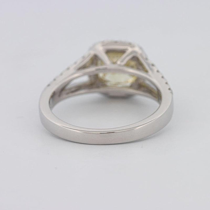 1.29 CT Fancy Yellow Intense Cushion Halo Solitaire - ZIZOV DIAMONDS